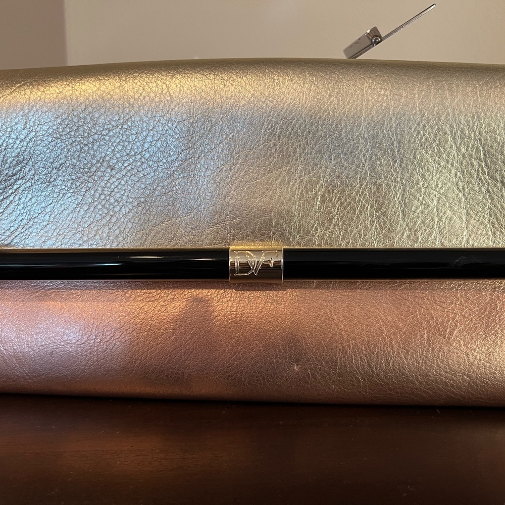 Diane Von Furstenberg Gold and Bronze Clutch